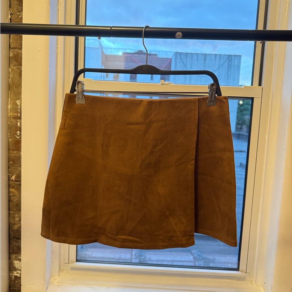 Mango brown suede skirt